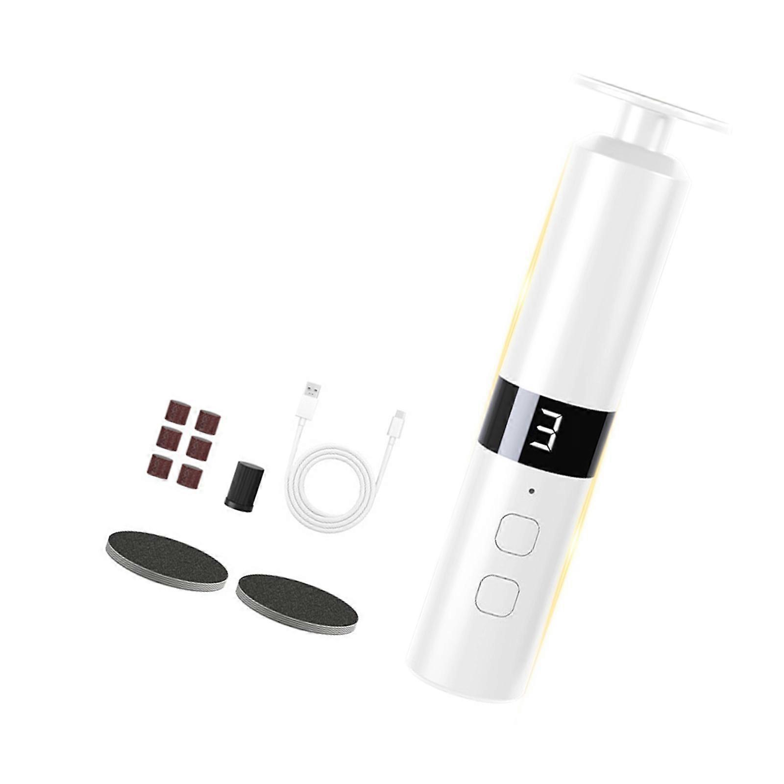 Multi Speed Electric Pedicure Machine Featuring Reverse Motion Function For Complete Foot Exfoliation  White