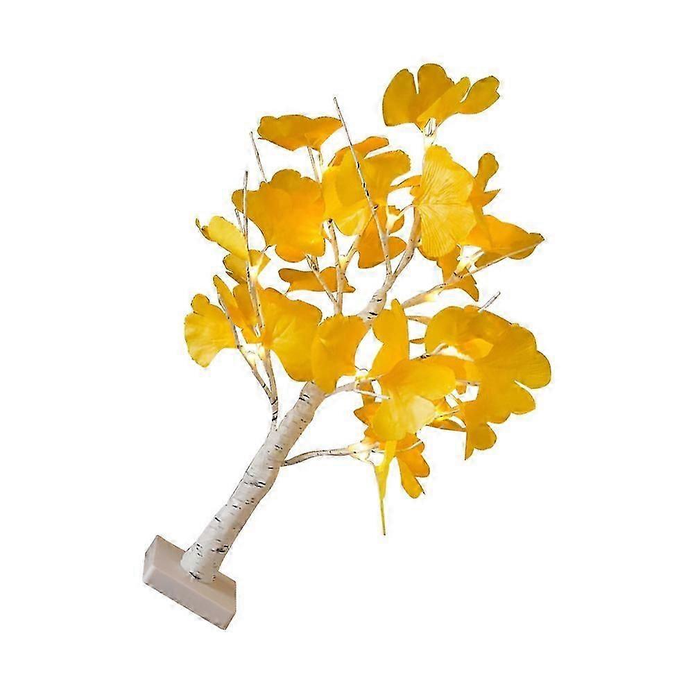 Silver Ginkgo Leaf Tree Light for Decor Chic Night Lamp