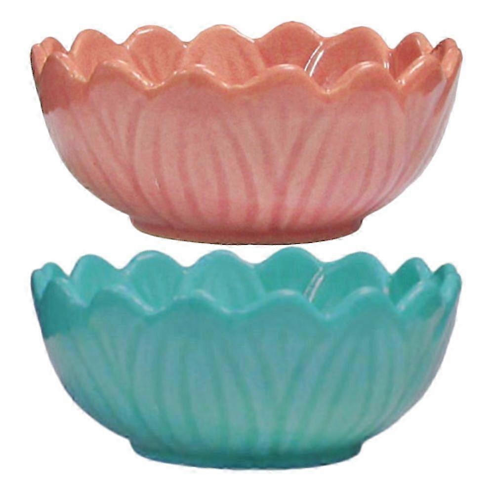 Assorted Color Lotus Ceramic Tray compatible with Incense Burner Multi-Functional 6Pcs