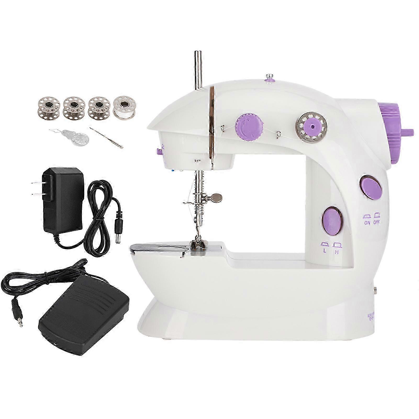 Sewing Machine Mini Portable Desktop Embroidery Tool Multi Function compatible with Household(110-240V)(US Plug )