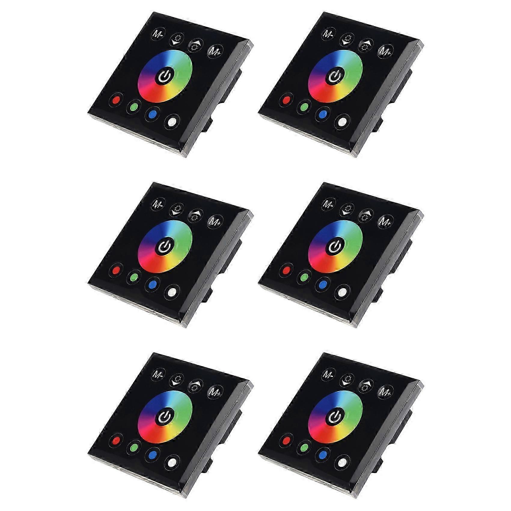 6X DC12V-24V RGB / RGBW Wall Mounted Touch Panel Controller Glass Panel Dimmer Switch Controller