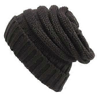 Winter Outdoor Warm Solid Color Knit Hat, Scarf and Gloves Set (Dark Grey) 4 Pieces