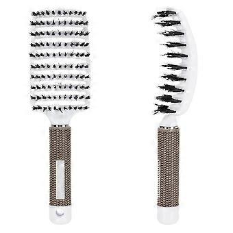 Cepillo para el cabello de 1 pieza, cepillo curvo ventilado para un secado más rápido, cepillo profesional para desenredar y peinar el cabello, compatible con mujeres, color blanco.