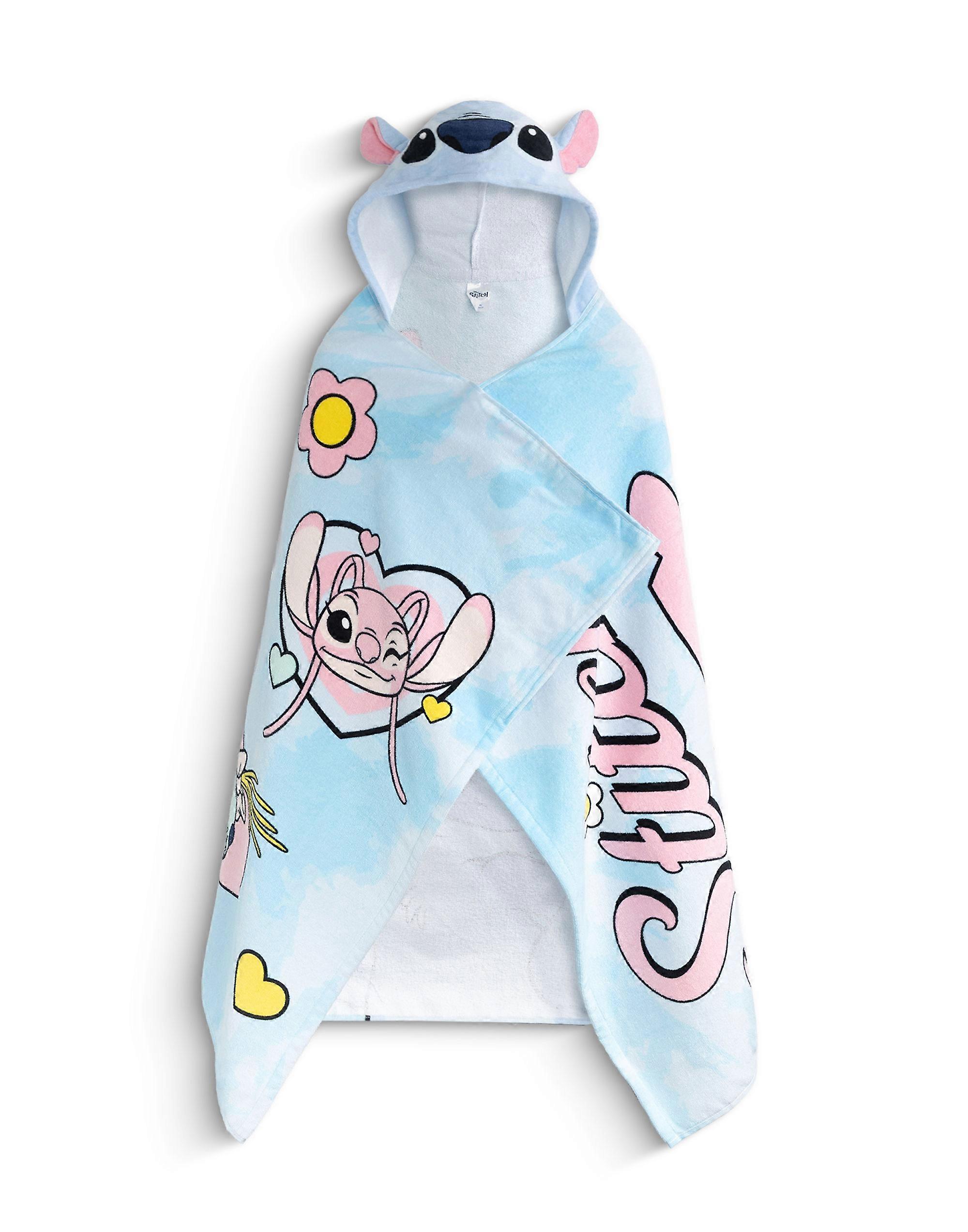 Lilo & Stitch Girls Poncho Towel Blue Tie Dye - One Size