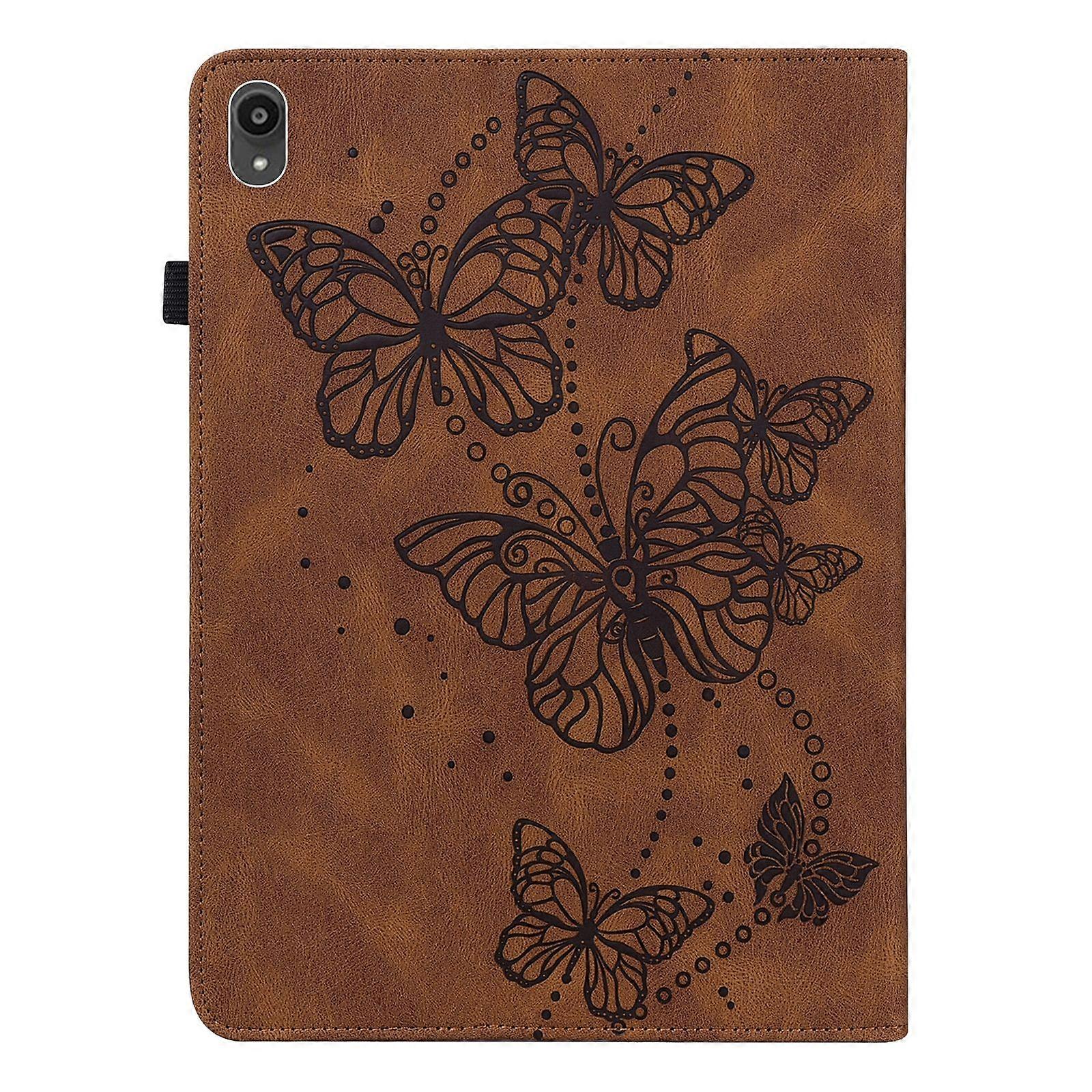 Embossed Pattern PU Case For Lenovo Tab P11 Plus Purple