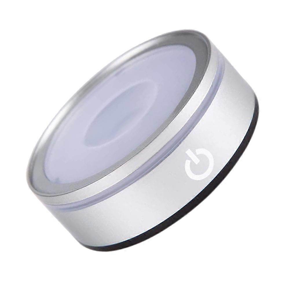 Touch Sensitive Lamp Base Round Lampholder for Lighting Use Silver Plastic