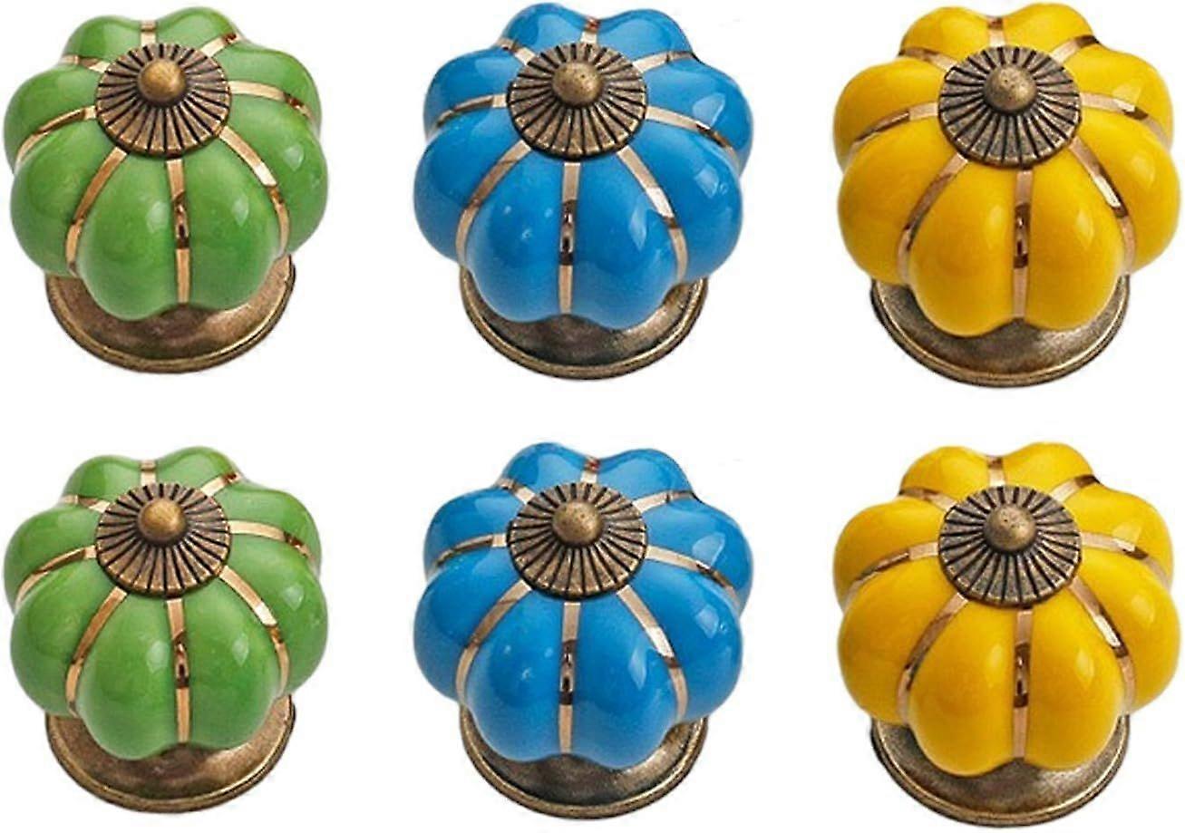 Ceramic Pumpkin Cabinet Hardware Dredge 6pcs/set CD-6031-01
