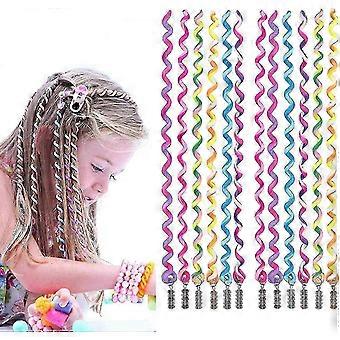 XYYC-Elastic Hair Braids,braiding Tool,12 Colorful Twists Elastic Braids,hair Band Braided Accessories,cute Braiding Headband For Women Girl,hair Brai
