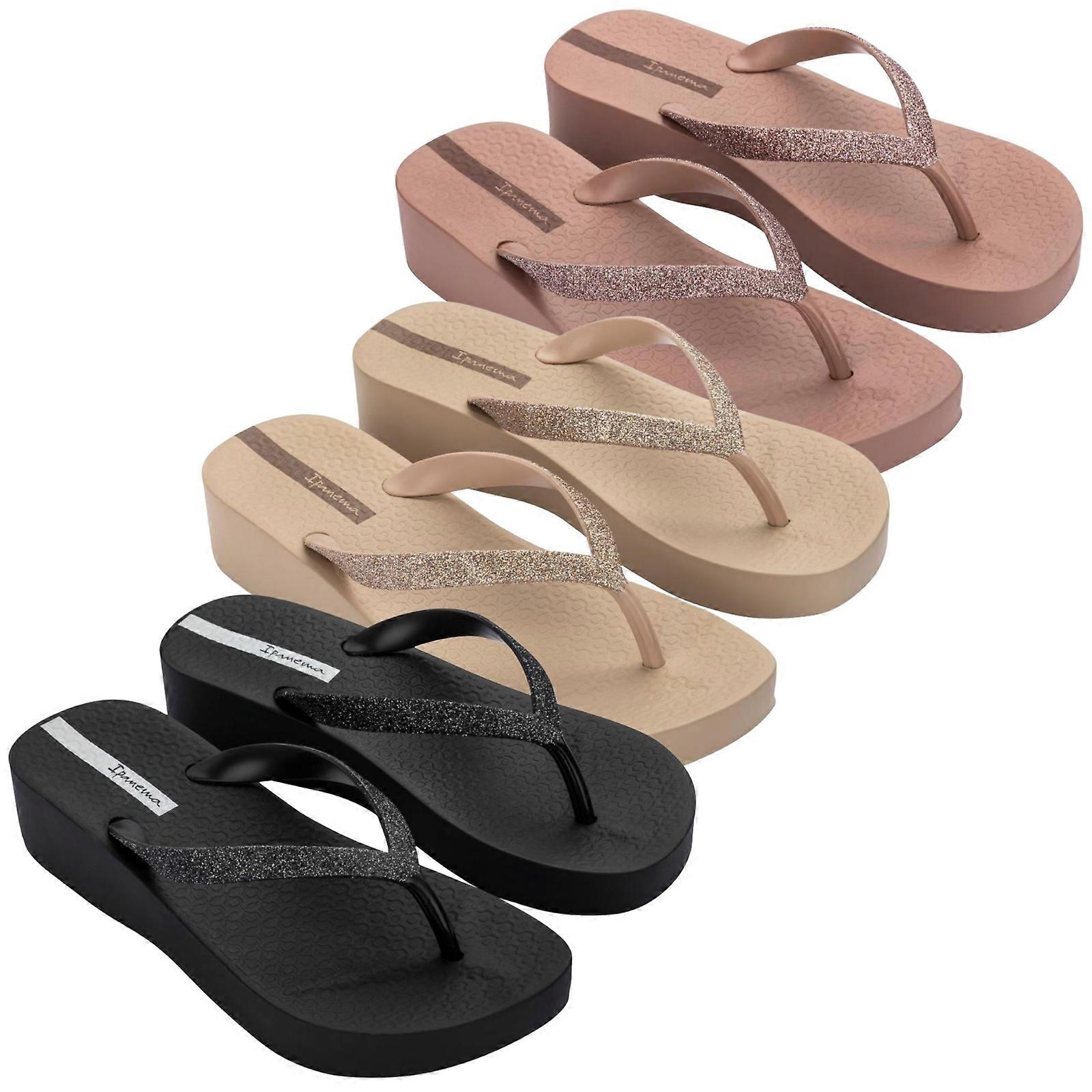 Ipanema Womens Mesh Chic Platform Flip Flops