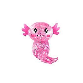 Glitter Axolotl Knuffel, Zachte Knijpbare Stressverlichtende Knuffel voor Kinderen & Volwassenen
