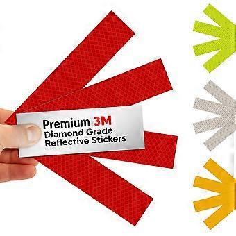 1,2 x 6 inch rode reflecterende strips - Pak van 4, hoogwaardige 3M Diamond Grade reflecterende stickers voor veiligheid 's nachts/rugzakken/fietsen/voertuigen, sterk hechtende stickers