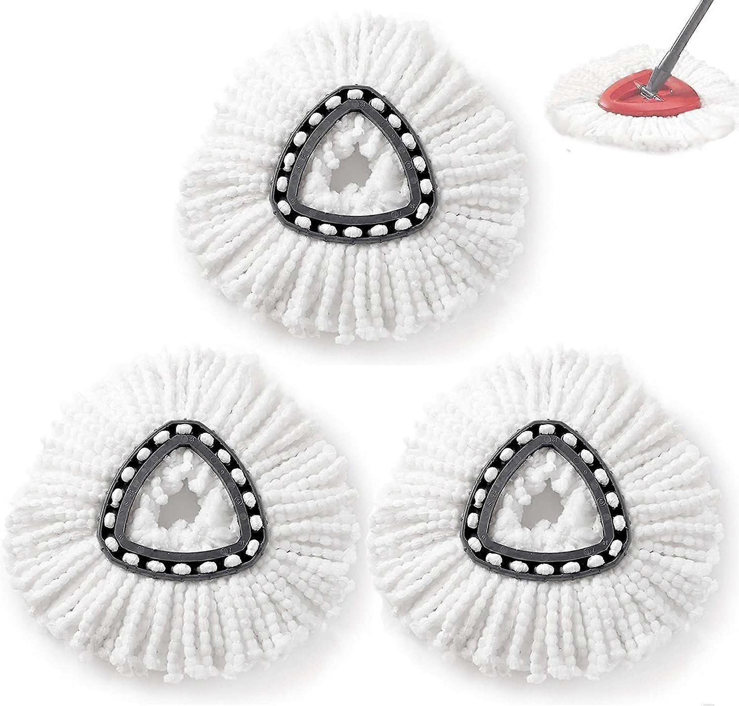 Microfiber Replacement Mop Heads, Compatible with Spin Mops, High Absorbency, Machine Washable, 3 Pieces