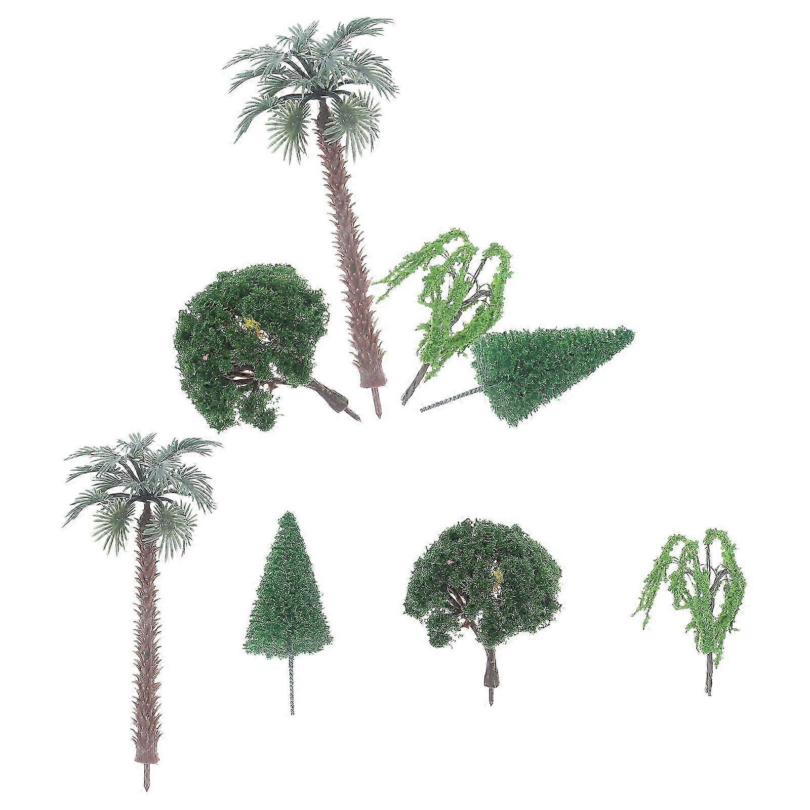 Model Trees Mini Simulation Trees for Landscape Decor 8Pcs Assorted Color