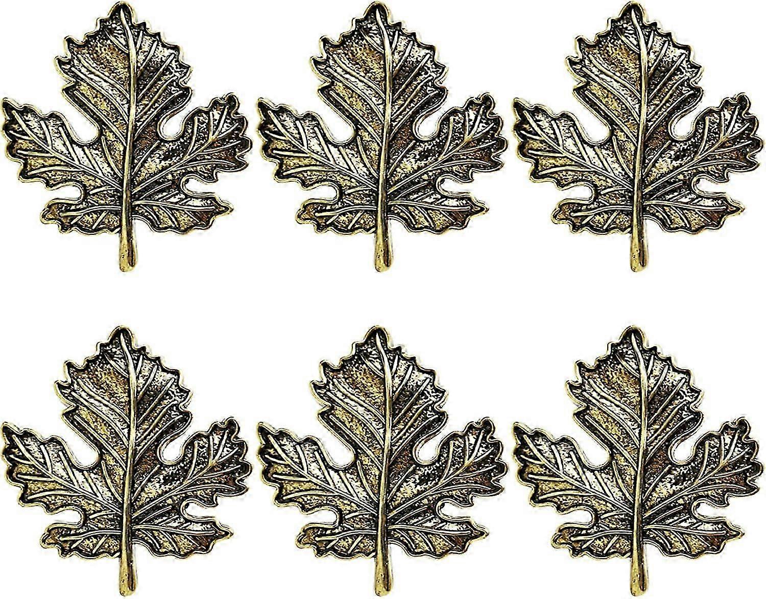 6 Pack Maple Leaf Napkin Rings, Fall Theme Party Table Decoration