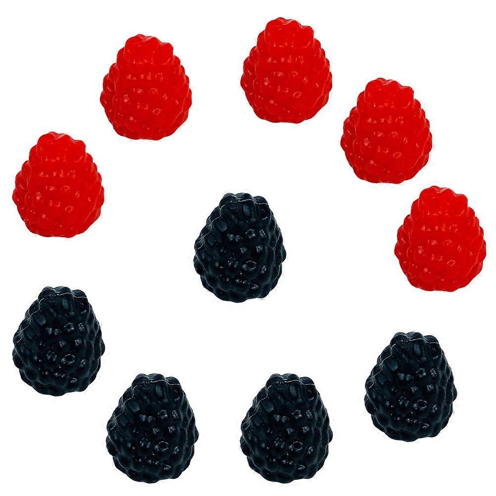 10Pcs Plastic Raspberry Model Simple Cabinet Raspberry Decor Photo Prop Simulated Fruit Models