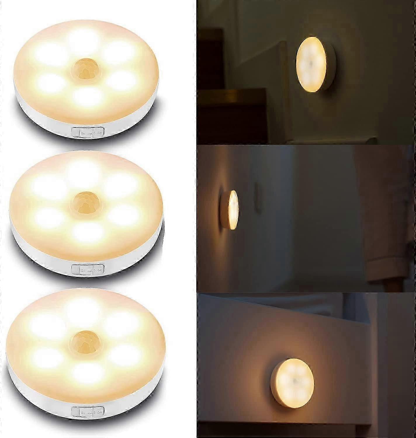 3Pc Led Motion Sensor Light,Closet/Cabinet Light,Wireless,Rechargeable