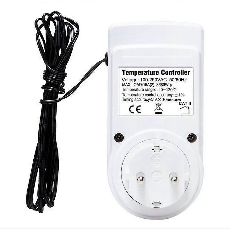 Thermostat Temperature Controller Socket Thermostat Timer Socket with Probe, LCD Temperature Controller Socket Timer for Aquarium Incubator Greenhou