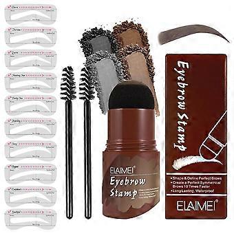 Eyebrow Stamp and Eyebrow Stencil Kit, Long Lasting Brow Stamp Kit for Perfect
