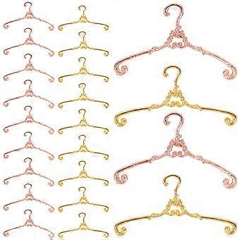 Cabides de metal para roupas de bonecas em miniatura, 200 unidades, cores sortidas.
