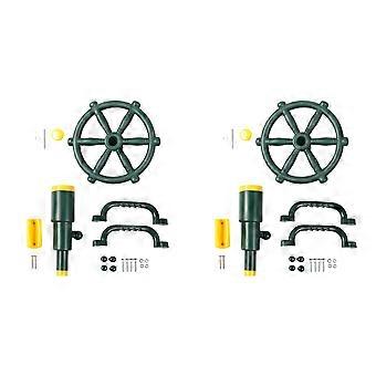 2X Playground Accessories for Kids Outdoor Playset Kids Pirate Telescope, Steering Wheel, Playground Equipment- Backyard