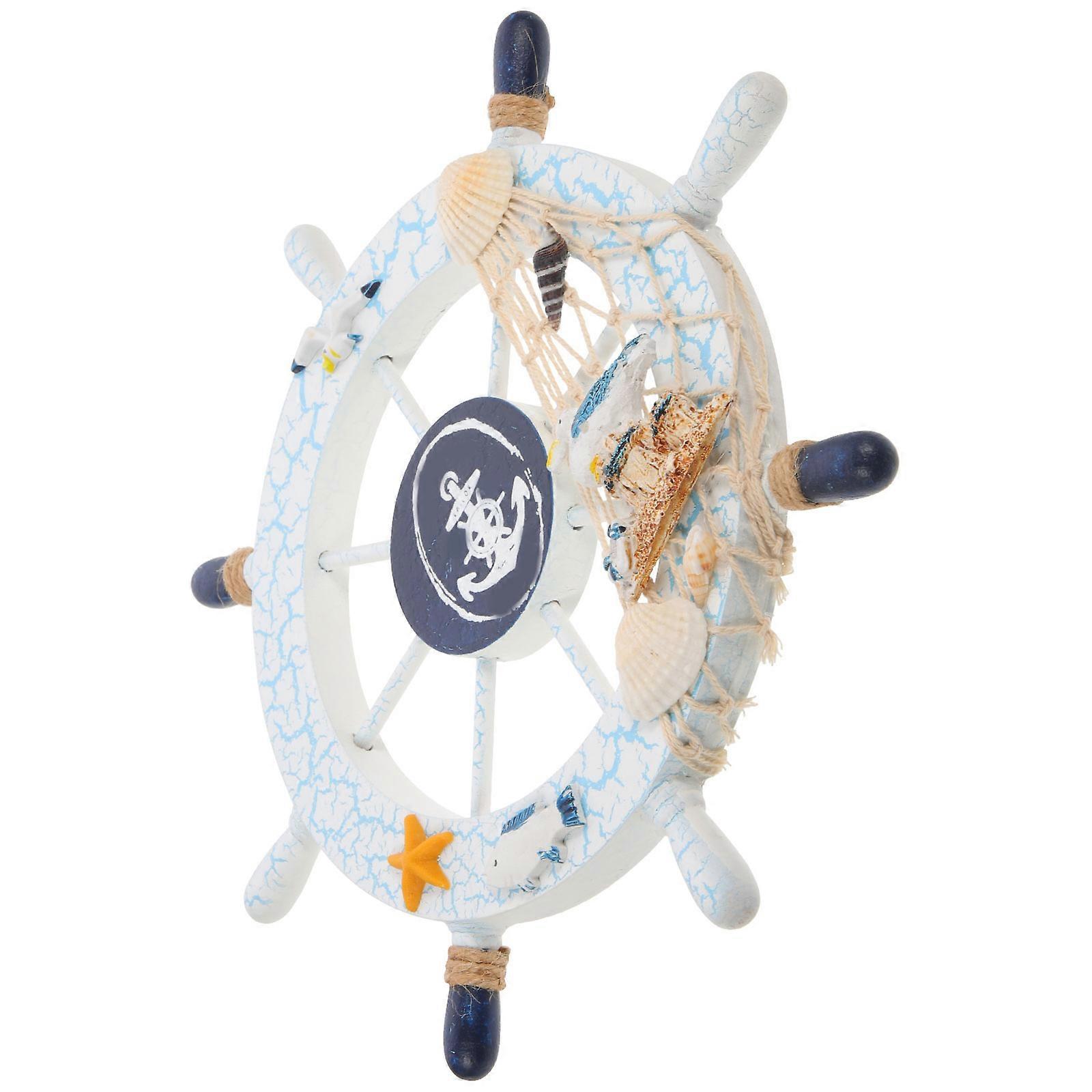 Beach Theme Ship Steering Wheel Rustic Wall Decor for Home 5Pcs