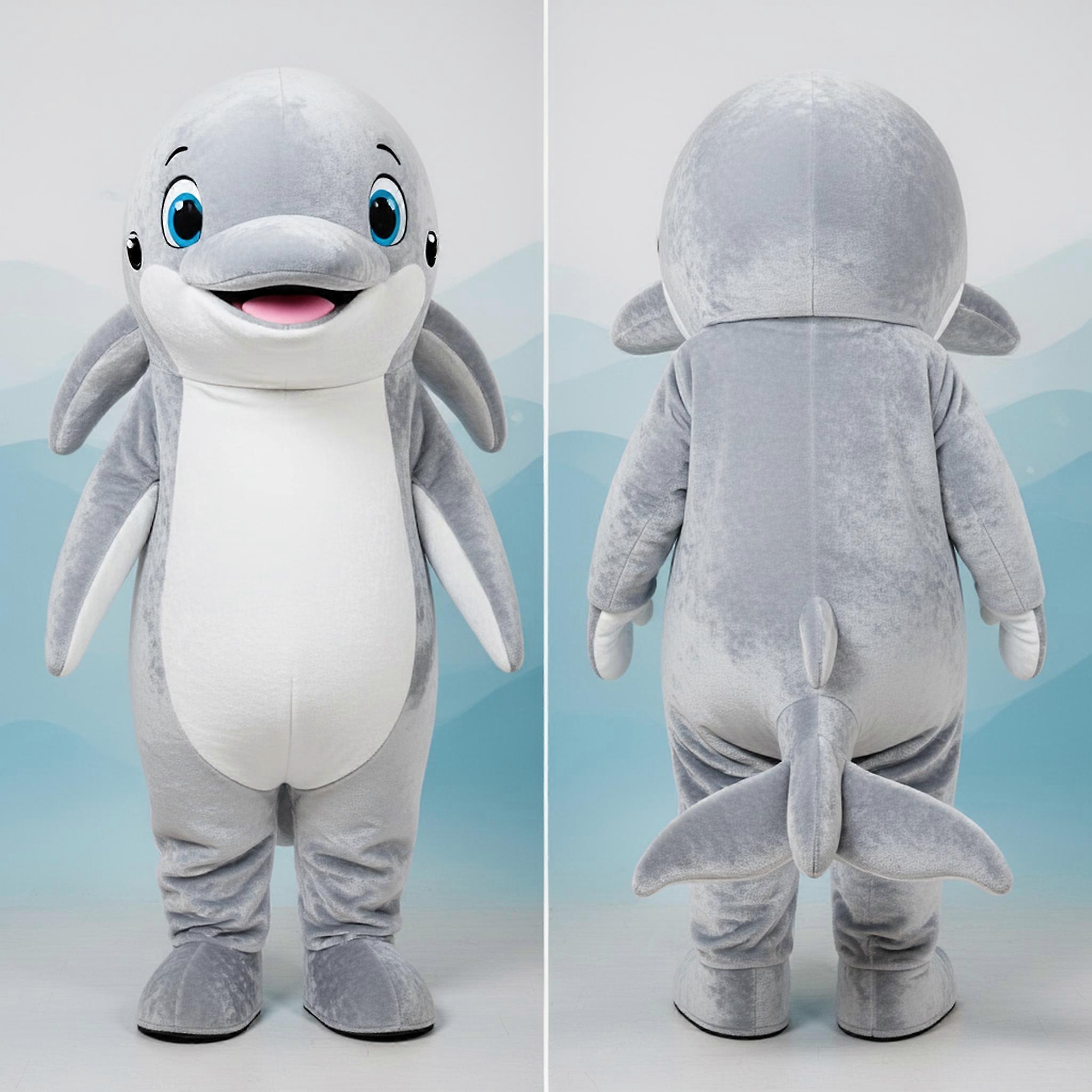 MASTICOT Silver Cartoon Beluga Whale Mascot
