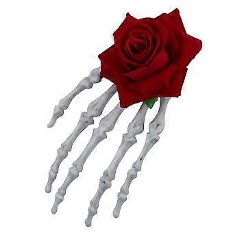 Halloween-Skelett-Haarspange – Gothic-Rosenspitzenkralle für gruseliges Kostüm-Styling