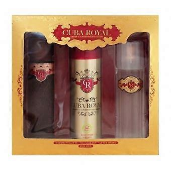 Cuba Royal Cadeauset 100 ml Eau de Toilette, Aftershave Royal 100 ml en 200 ml, Royal deodorantspray 100 ml