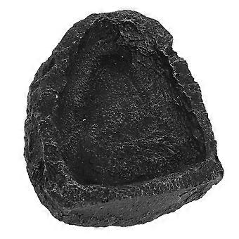 Animals Feeder Reptile Food Bowl for Lizard Resin Feeding Dish Dark Grey
