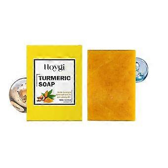 Turmeric Soap Bar, Organic Tumeric Soap for Face and Body, Turmeric Cleansing Glowing Skin Soap, Gentle Irritation-Free Bar for Daily Skincare, 100g-W