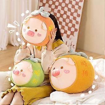 28/38 cm Persimmon Varken Pop - PP Katoen Volledig Gevuld - Schattige Crossdressing Pop - Pluche Decoratie - Zacht Knuffeldier - Pluche Speelgoed voor Meisjes - Pillo