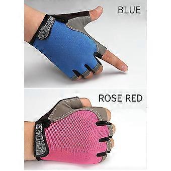 Half Finger Motorcycle Outdoor Sports Gloves, Rose Red L