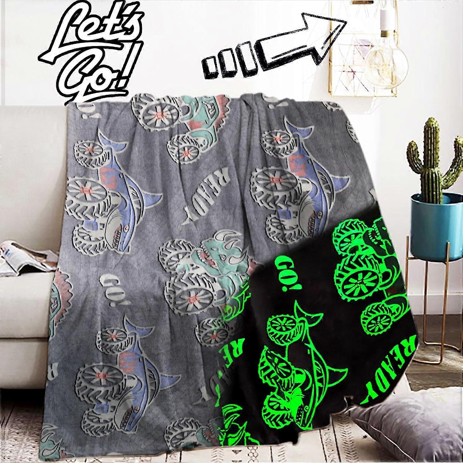 Phosphorescent, Soft and Fluffy Light-Up Blanket (B