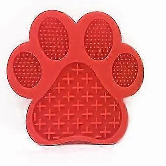 Dog Licking Mat with Suction Cup Bottom, Anti-Strangulation Pet BOwl, Anti-Rotation Silicone Cat Bowl Red YF