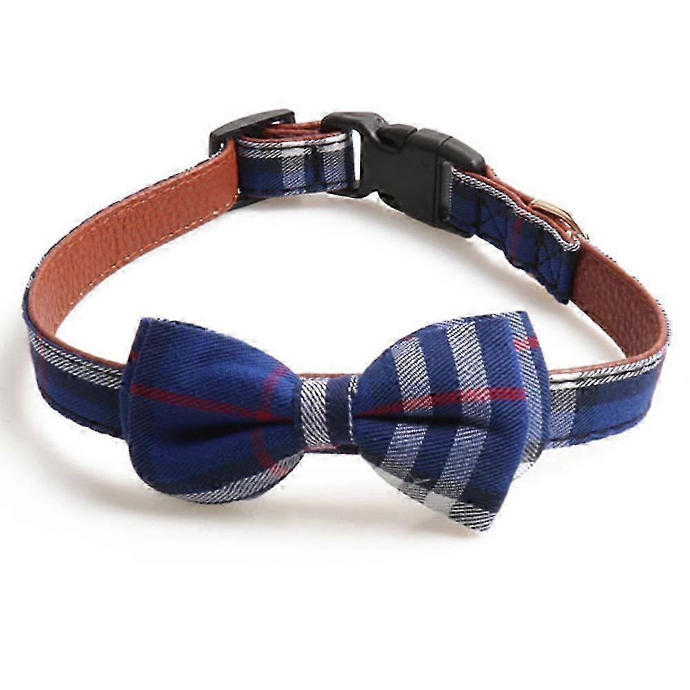Adjustable Cotton Cat Collar With Bow Tie