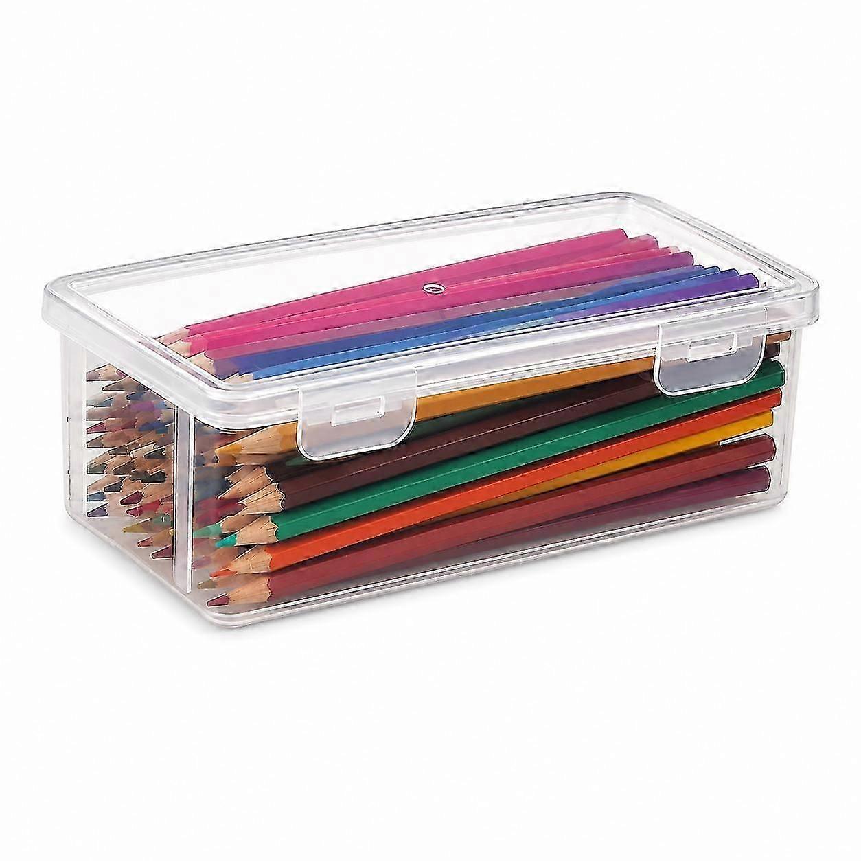 Transparent Stationery Storage Box with Large Capacity