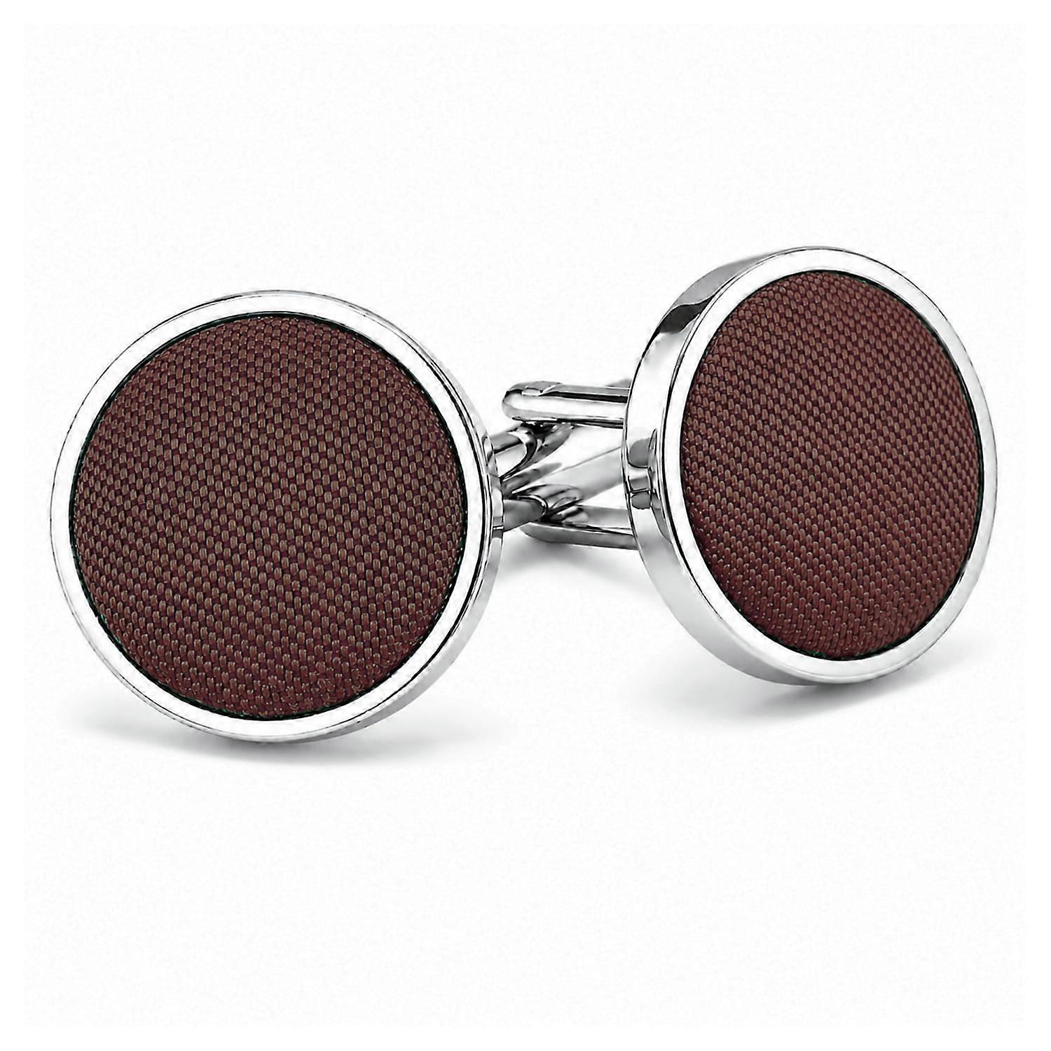 Chocolate Brown Plain Shantung abotoaduras
