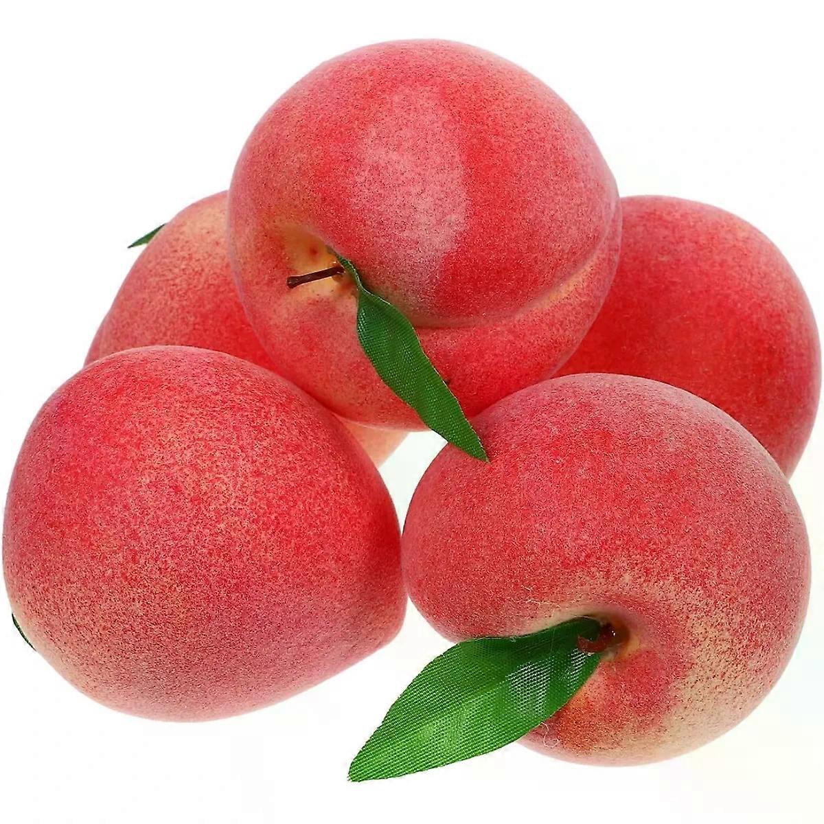 Peach Model Decor 5 Pcs Plastic Pink Simulated
