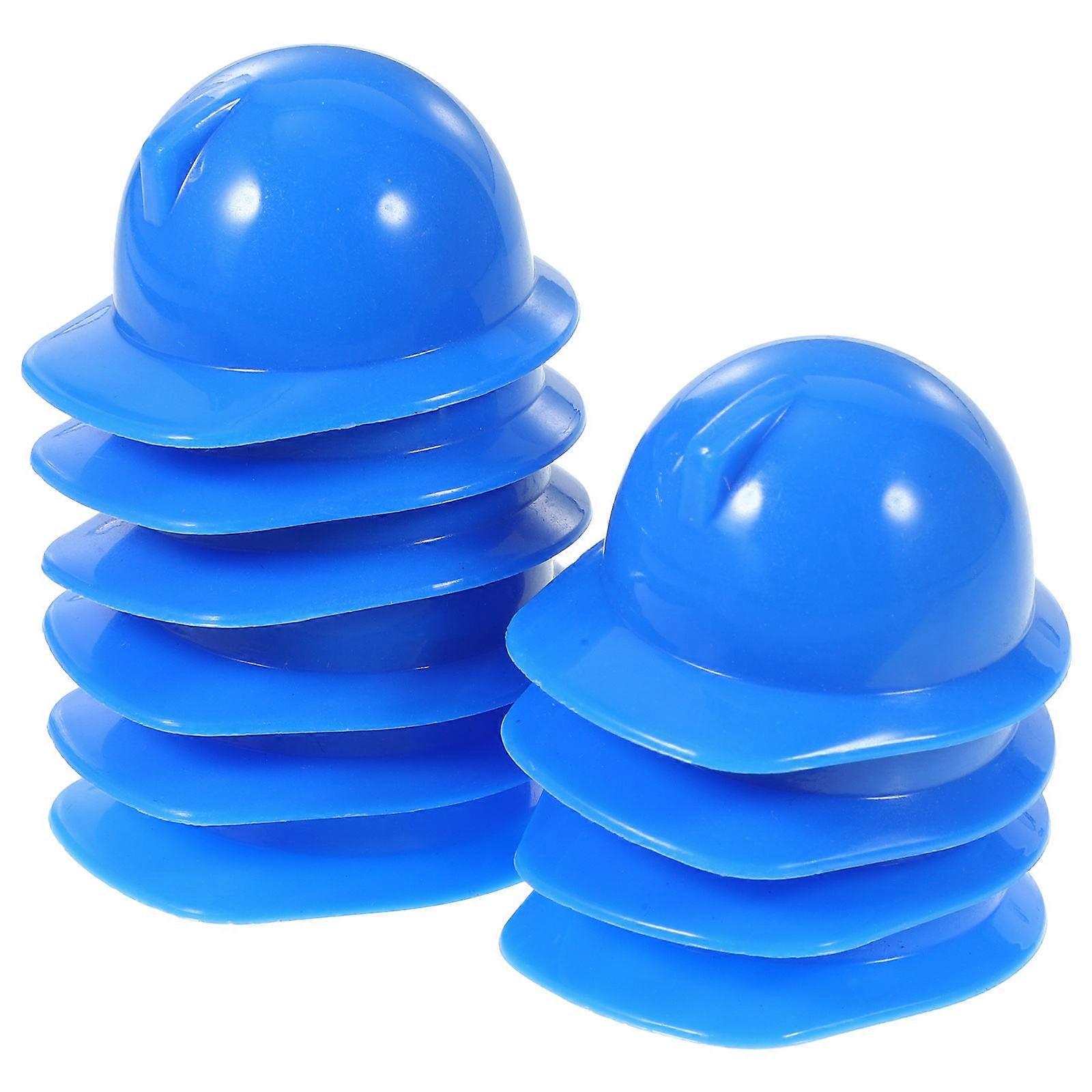 Miniature Construction Hat Plastic Doll for Decor 100Pcs