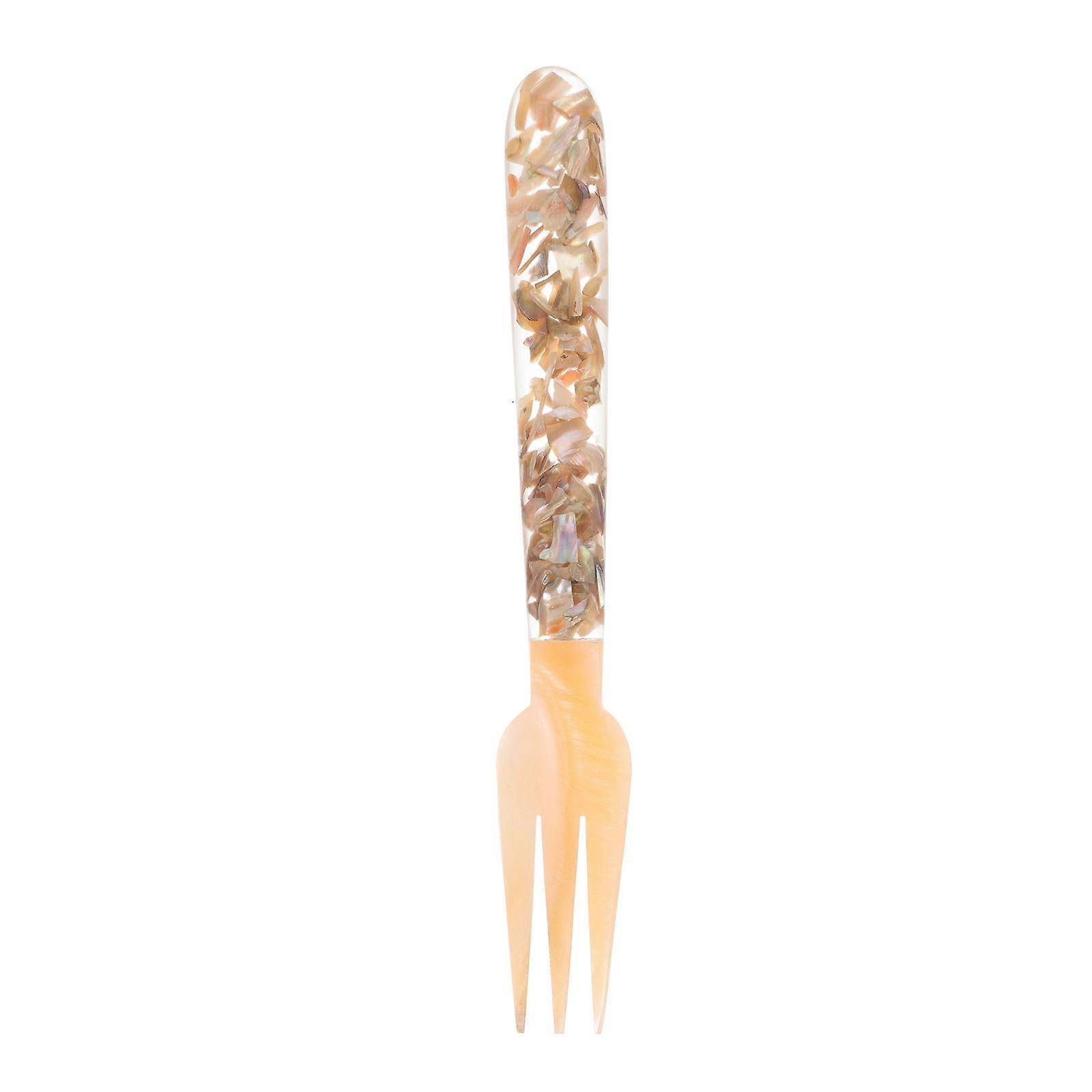Conch Shape Fork Kitchen Dining Fork for Party Use 3Pcs Set Light Brown