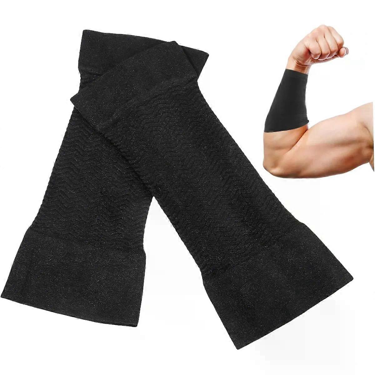Fibers Black Compression Arm Sleeves 1 Pair for Upper Arms