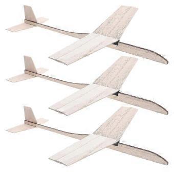 3Pcs Wooden Glider Plane DIY Model Airplane Kit for Kids, Unfinished Throwing Toys for Classroom Crafts and Outdoor Play