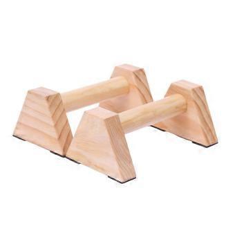 1 Pair Wood Push-up Bar Bold Handle Portable Quadrangle Design Parallettes Bar For Body Building 25c 544.