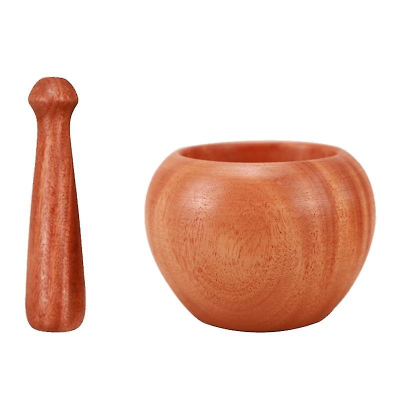 11.5X11.5x8.5cm Log Color Spice Grinders 1 Set Wooden Garlic Pestle Mortar Kit Manual Home Garlic Gr