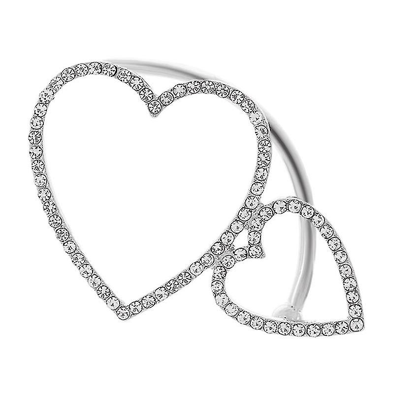 Double Peach Heart Ear Wrap Non Piercing Ear Cuff Earrings Temperament Gift