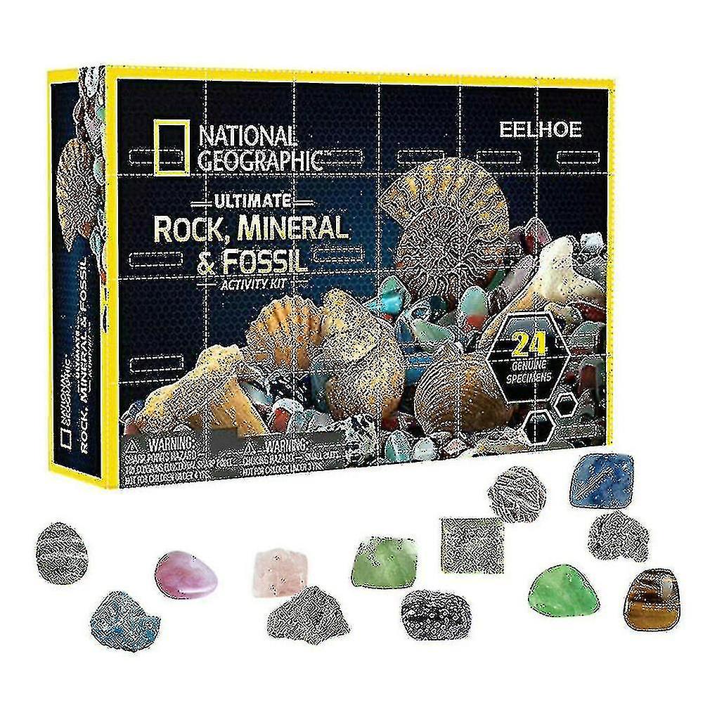 Mineral Fosil Taş Kiti Noel Advent Takvim Kutusu Erken Eğitim Oyuncak Xmas Hediye
