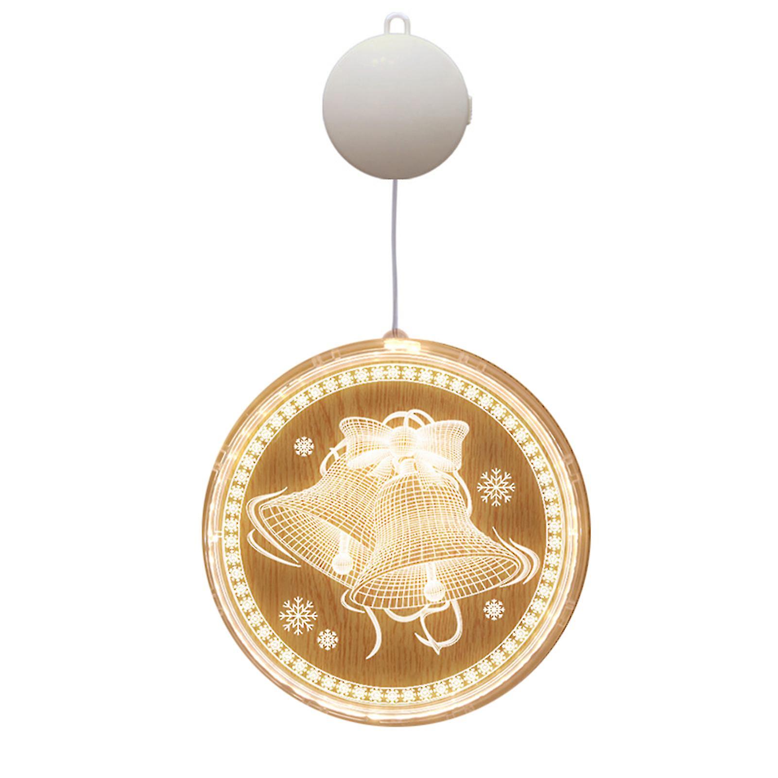Round Hanging Lights With Christmas Elements Pattern & Hanging Ring