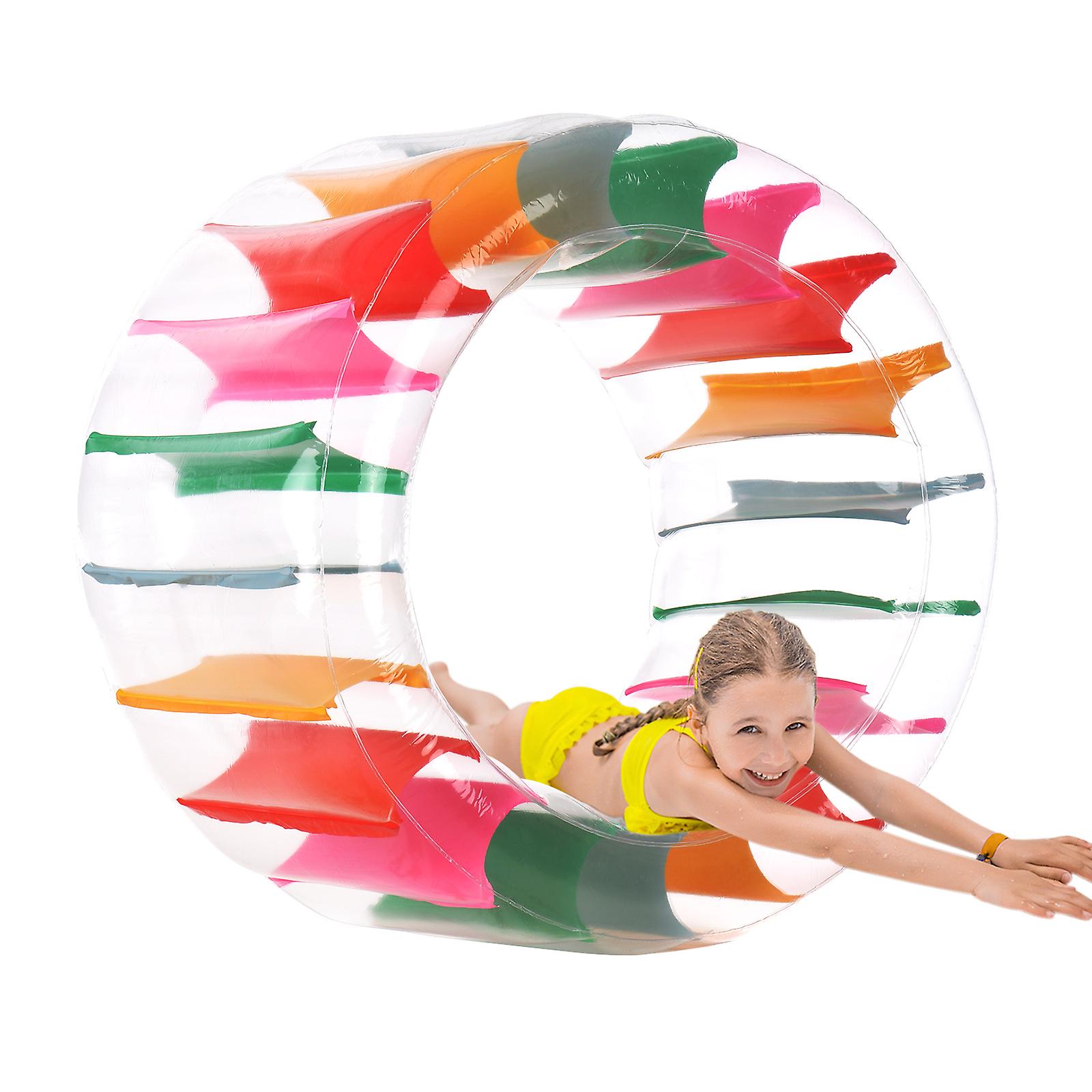 40 Inch Large Inflatable Water Wheel Roller Float Colorful Pool Float