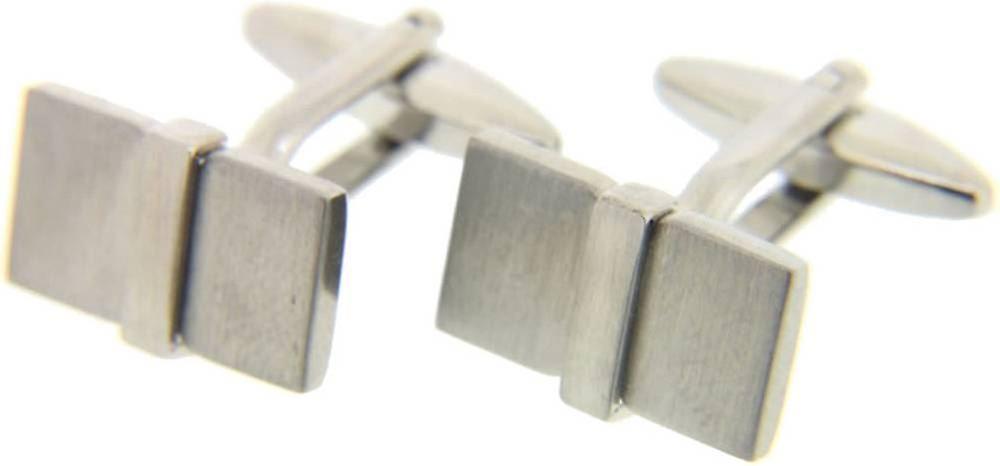 David Van Hagen Rectangle 3D Cufflinks - Silver