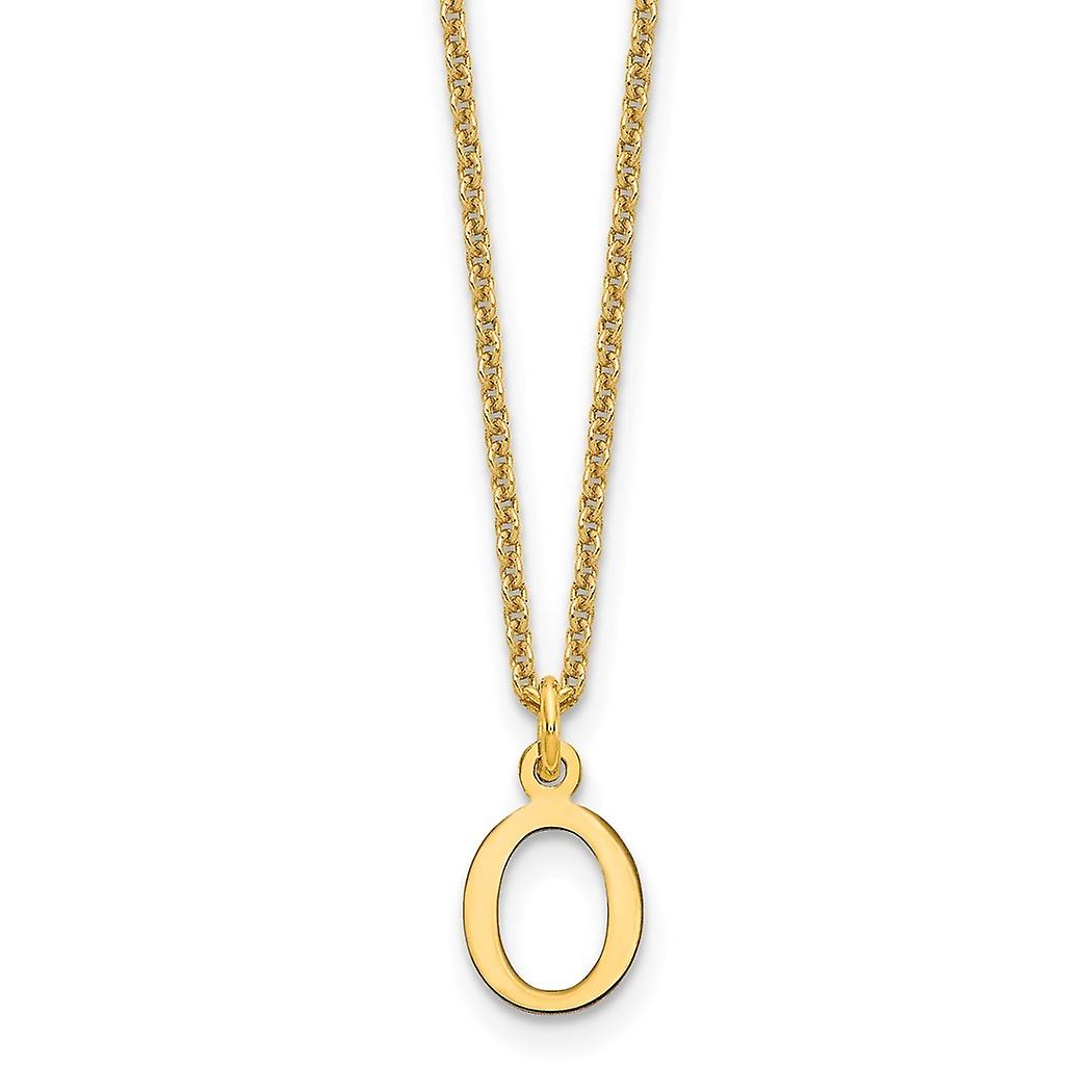 10k or jaune découpe lettre o initiale collier pendentif-collier pour femmes - .2 grammes